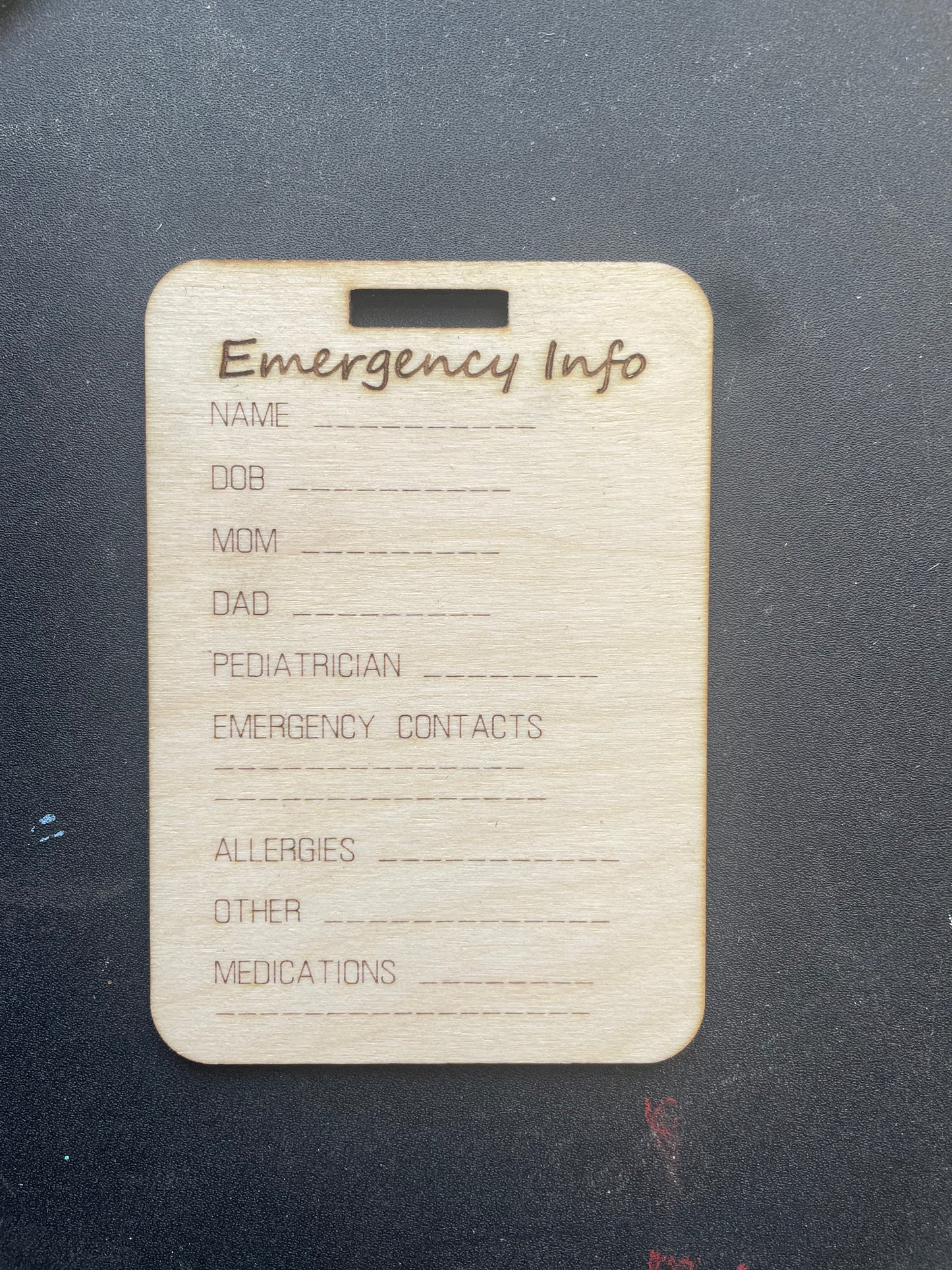 Emergency Info Cards