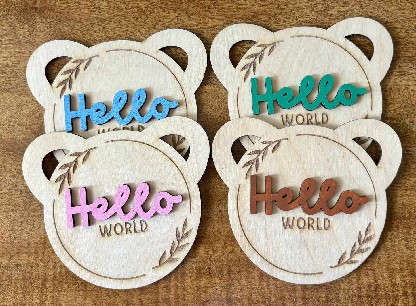 Hello World Bear Sign