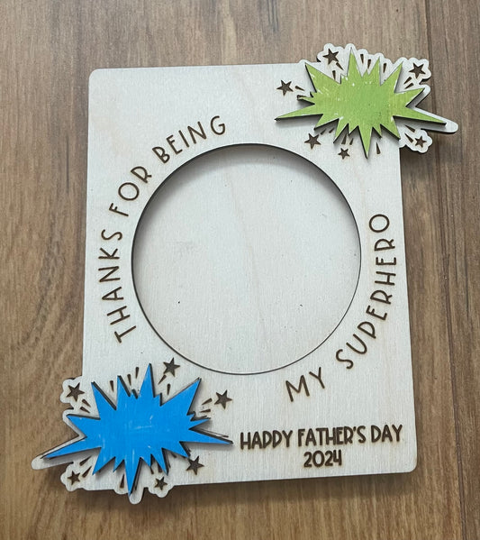 Superhero Father’s Day Frame Magnet