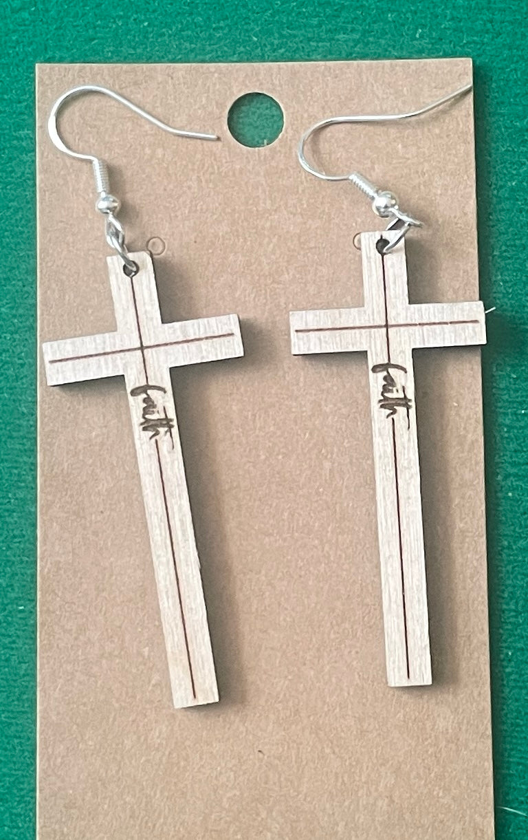 Faith Cross Dangle Earrings