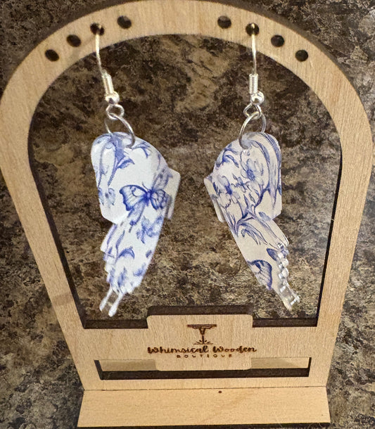 Acrylic Printed Butterfly Dangle Earrings