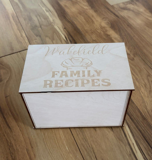 Personalized Wooden Recipe Box
