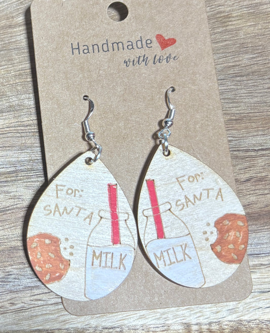 Santa Milk & Cookies Dangle Earring