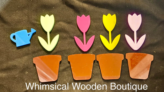 Dry Erasable Flowerpot Acrylic Set