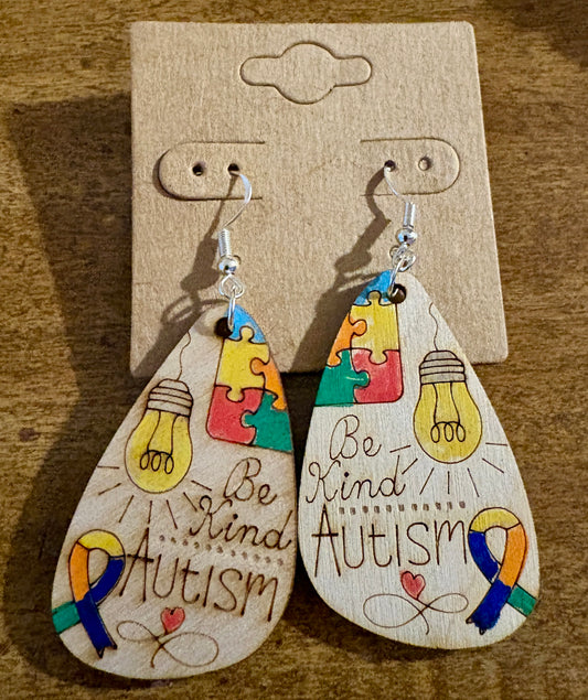 Autism Be Kind Dangle Earrings