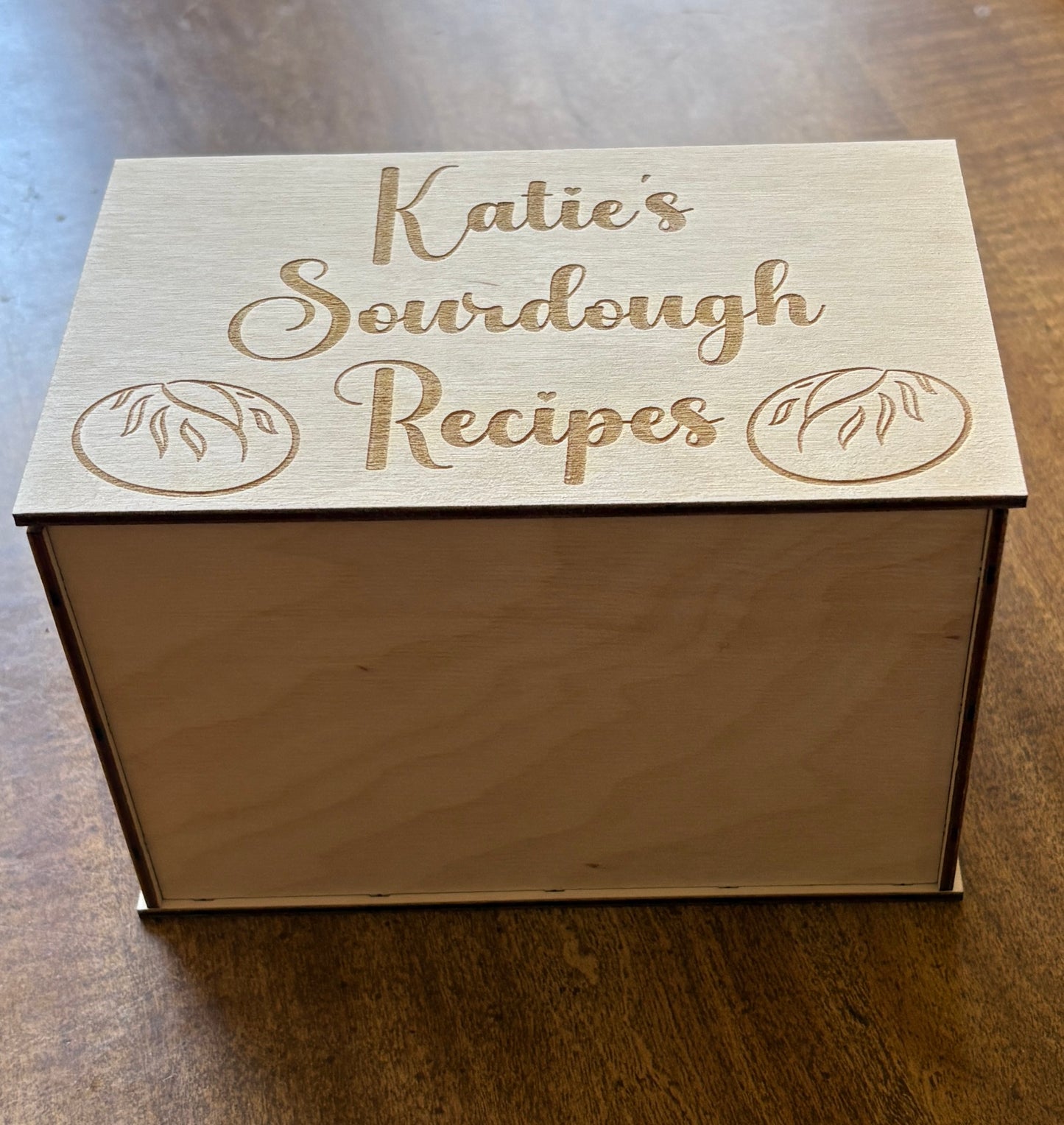 Personalized Wooden Recipe Box