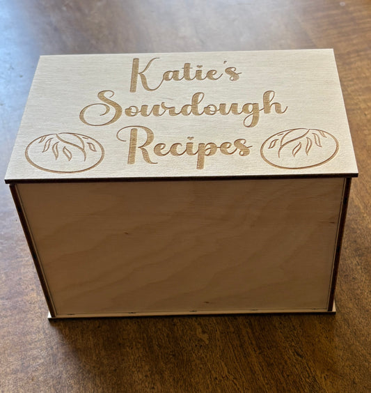 Personalized Wooden Recipe Box