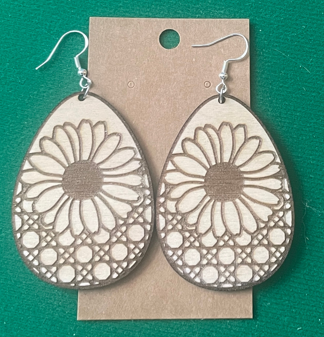 Sunflower Rattan Dangle Earrings