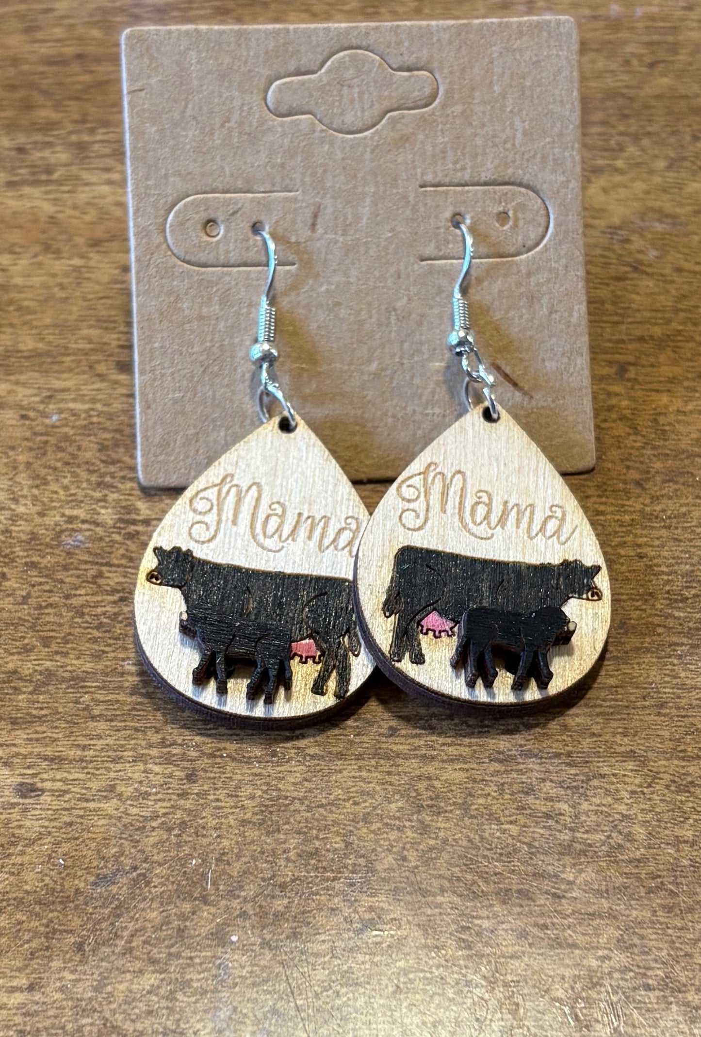 Mama Cow Dangle Earrings
