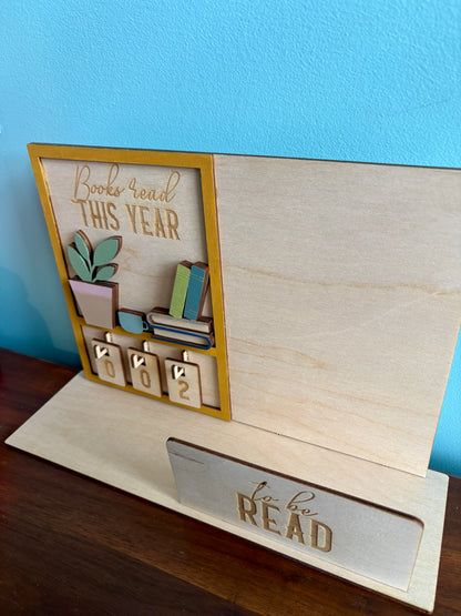 Wooden Books Read Tracker Stand