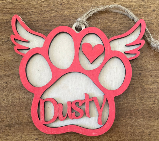 Paw Print Memorial Ornament