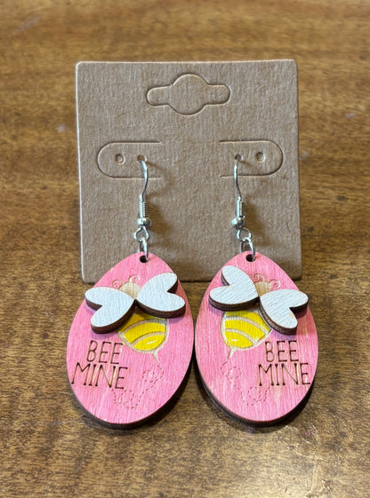 Bee Mine Valentine Dangle Earrings