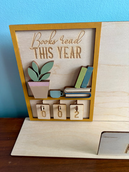 Wooden Books Read Tracker Stand