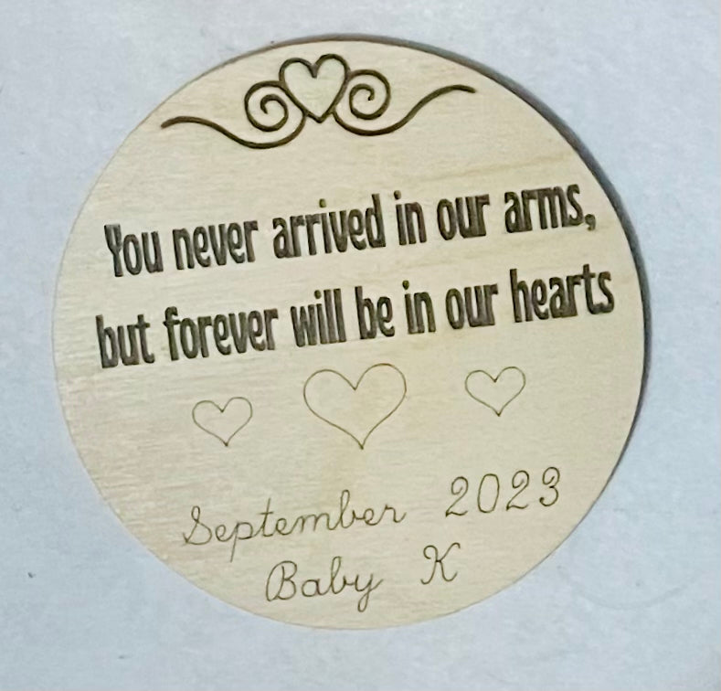 Pregnancy Loss 4” Wood Disc