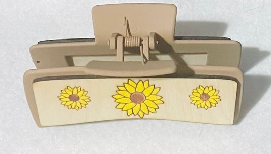 4” Claw Clip Sunflower