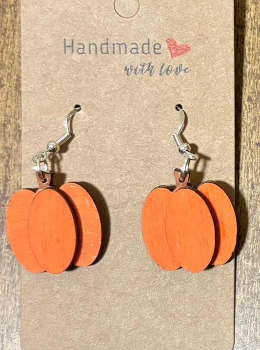 3D Pumpkin Dangle Earrings