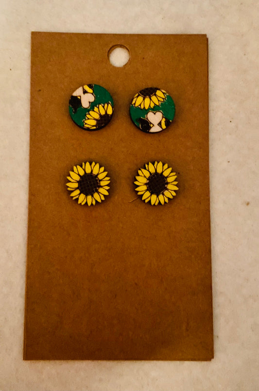 Sunflower Stud Earring Set