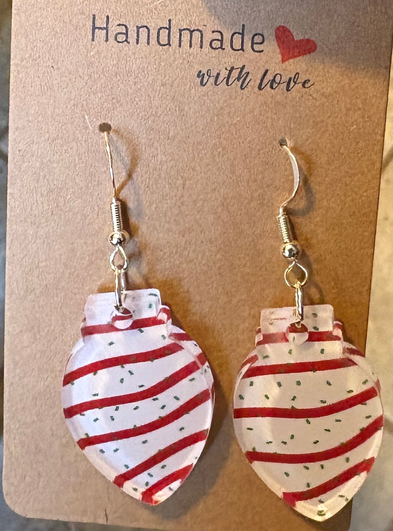 Acrylic Printed Christmas Tree Dangle Earrings