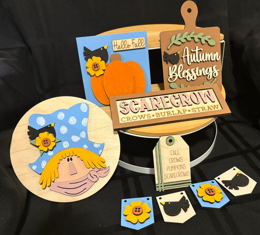 Scarecrow Fall Tier Tray Set
