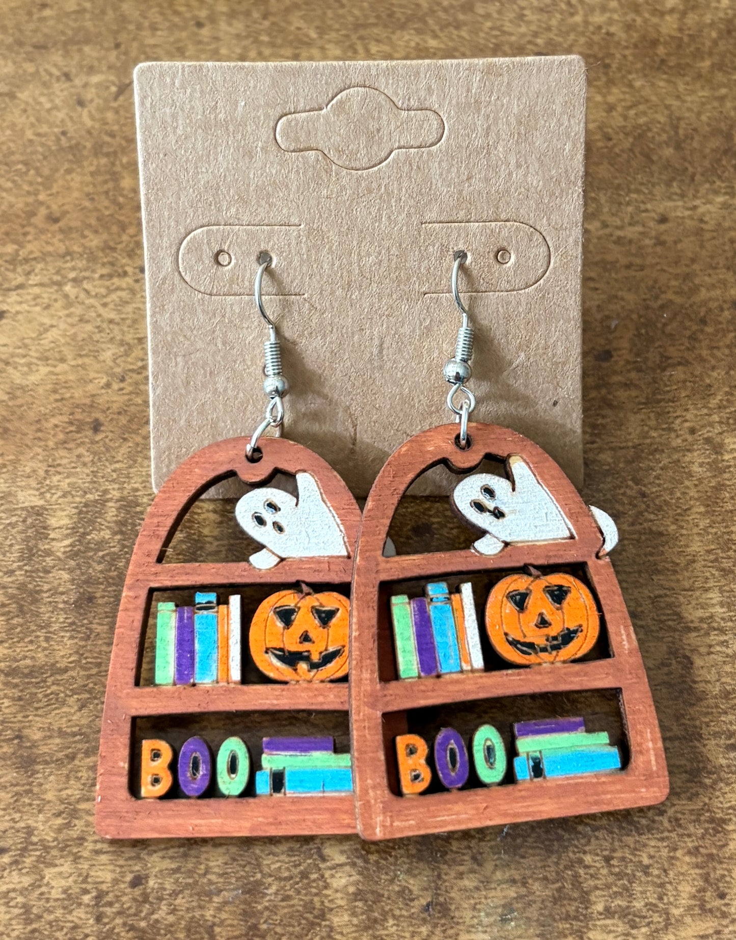 Halloween Bookshelf Dangle Earrings