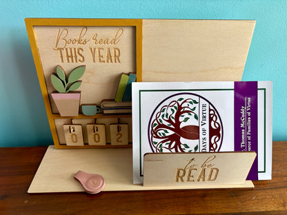 Wooden Books Read Tracker Stand