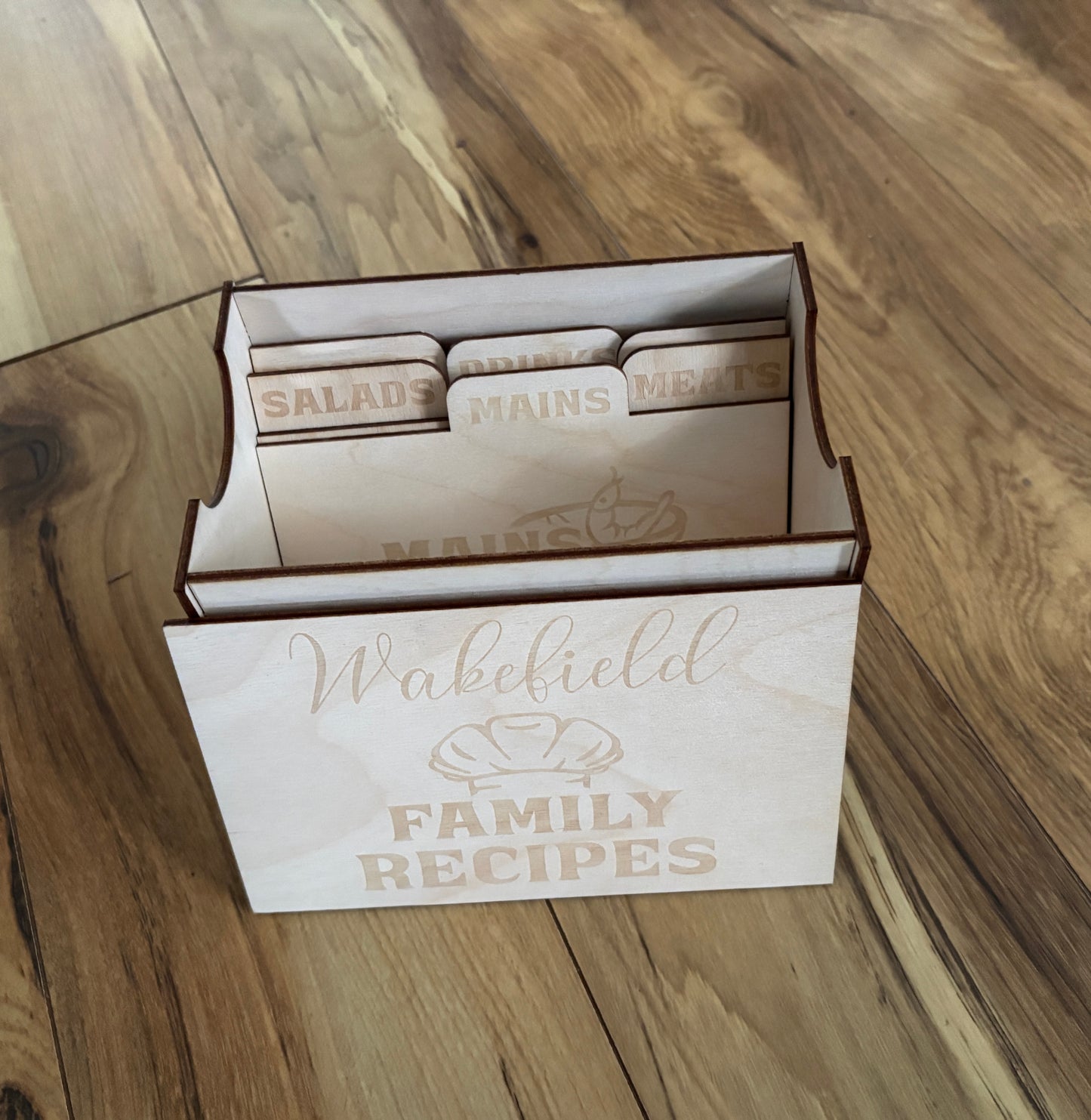 Personalized Wooden Recipe Box