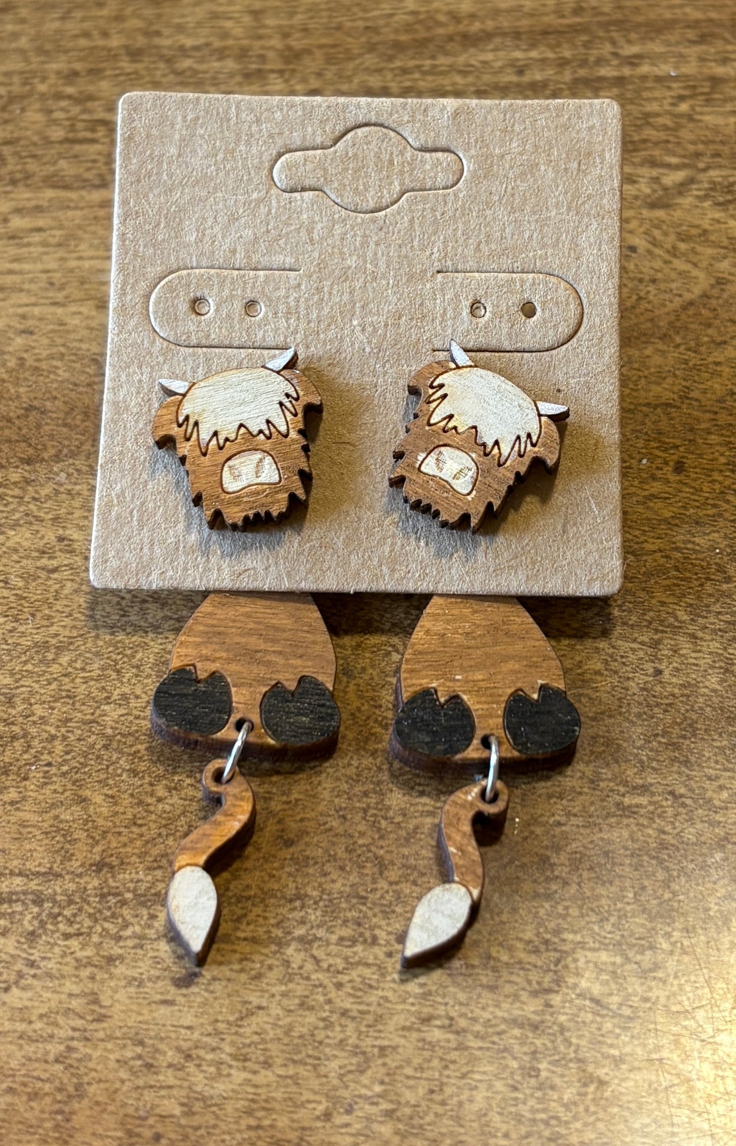 Highland Cow Stud Dangles