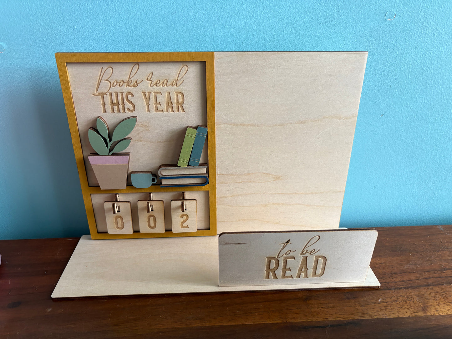 Wooden Books Read Tracker Stand