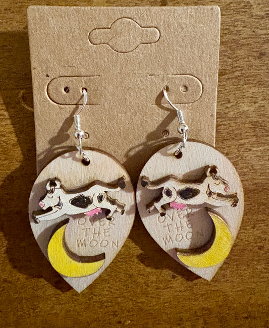Cow Over the Moon Dangle Earrings