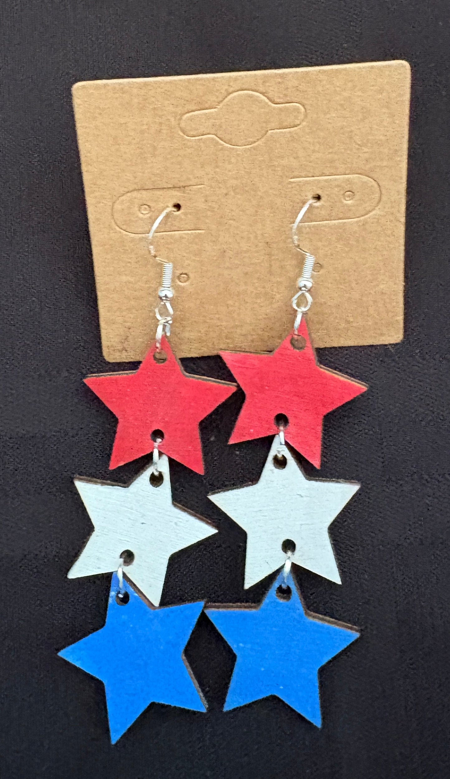 Patriotic Tier Star Dangle Earrings