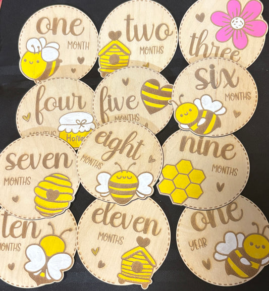 Newborn Baby Milestone Discs Bumblebee