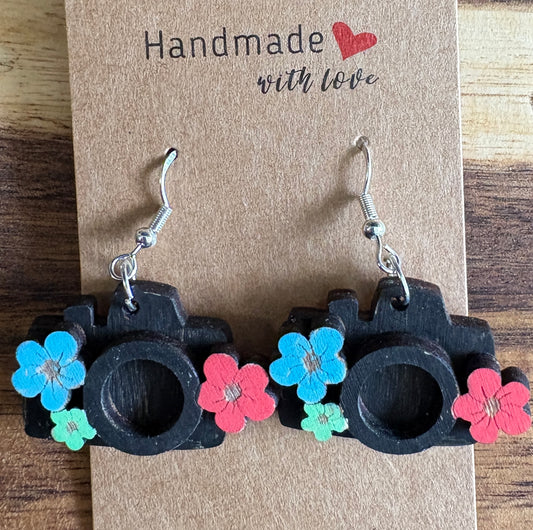 Camera 3D Dangle Earrings