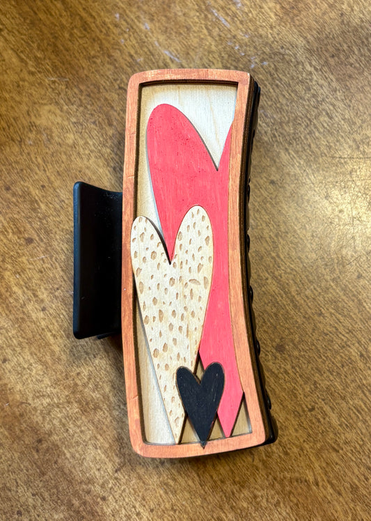 4” 3D Valentine Heart Claw Clip