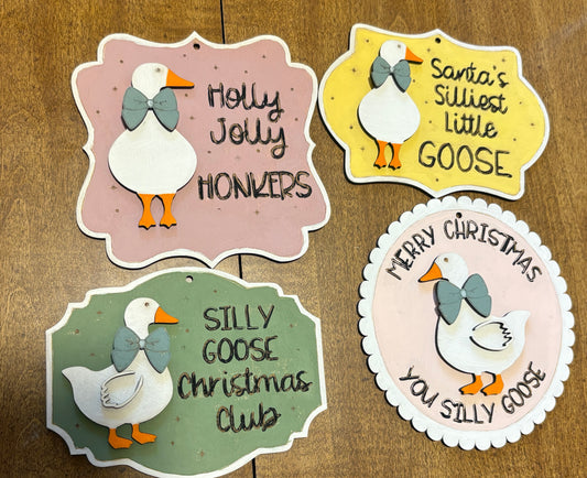 Silly Goose Christmas Ornaments