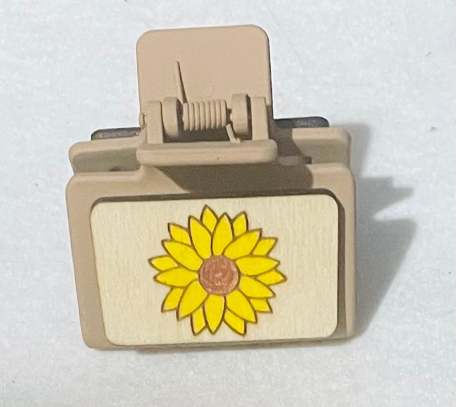 2” Claw Clip Sunflower