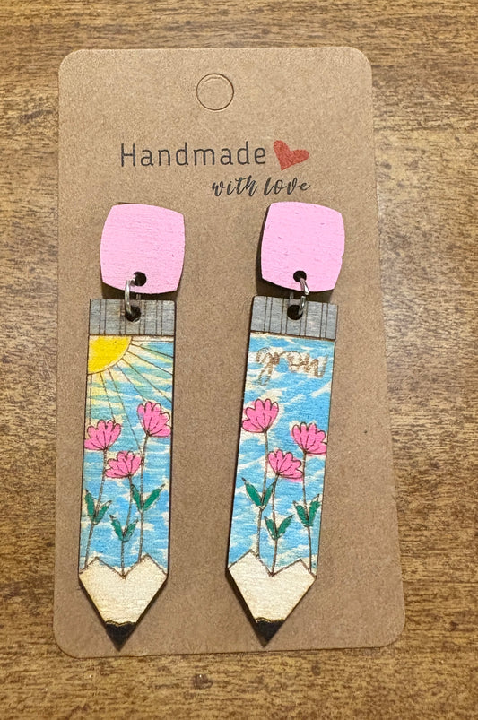 Pencil Grow Dangle Earrings