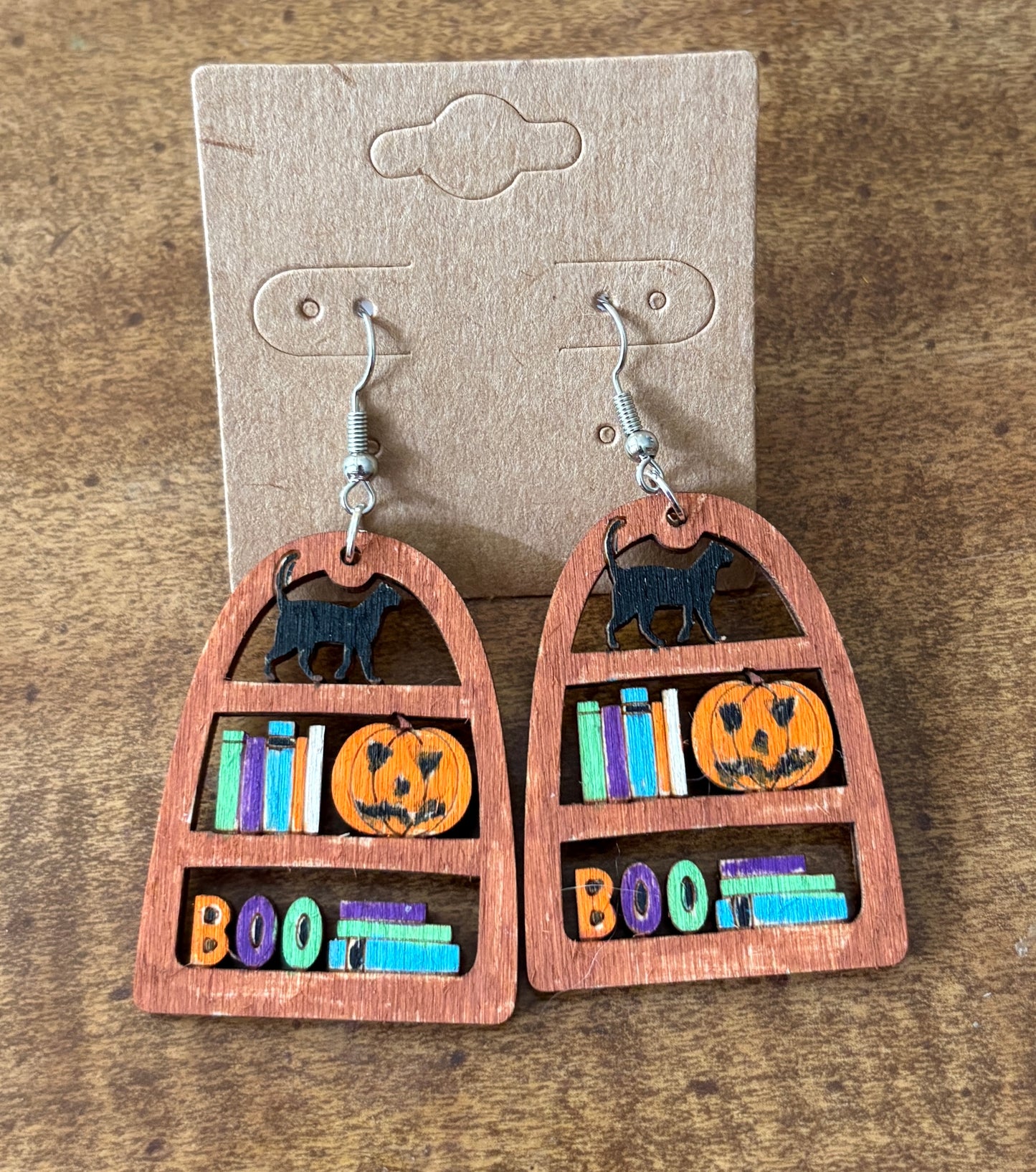 Halloween Bookshelf Dangle Earrings