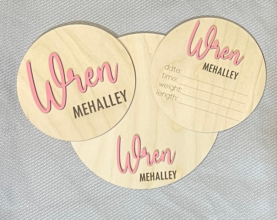 Newborn Announcement Disc Signs