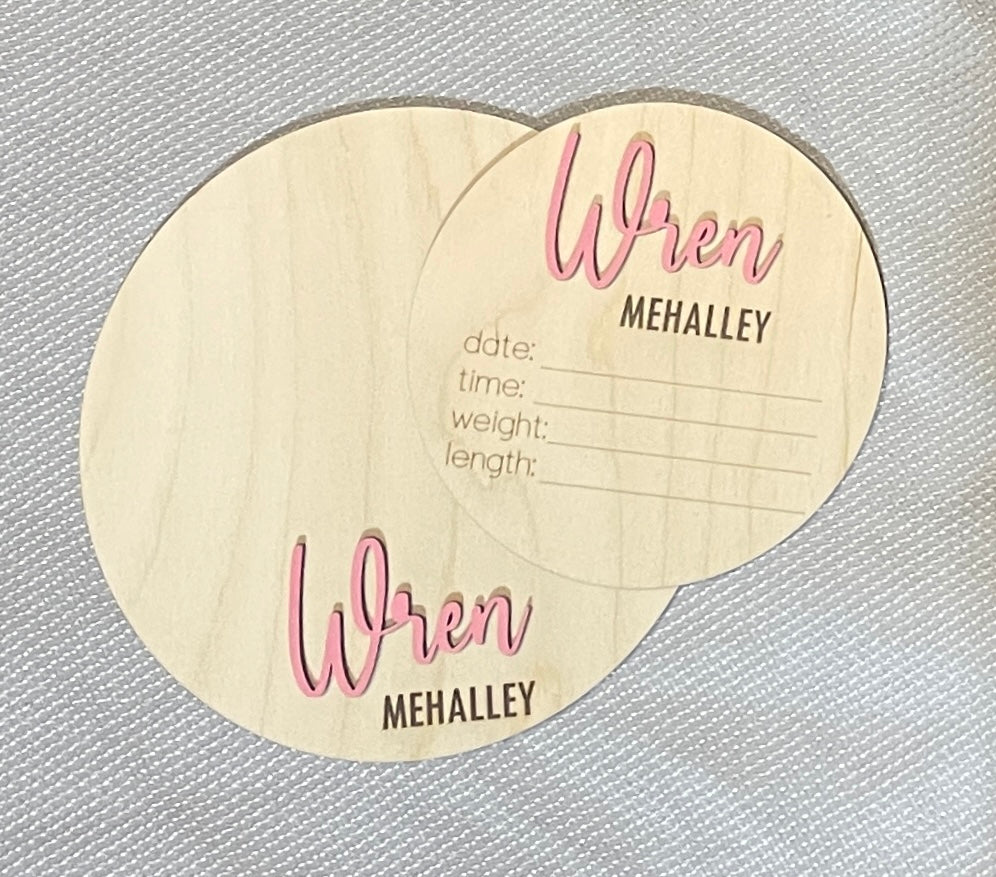 Newborn Announcement Disc Signs