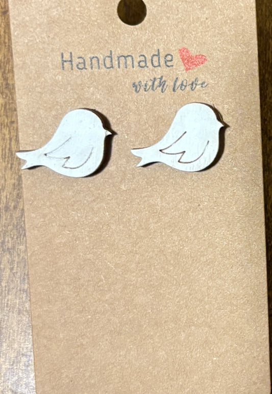 White Bird Stud Earrings
