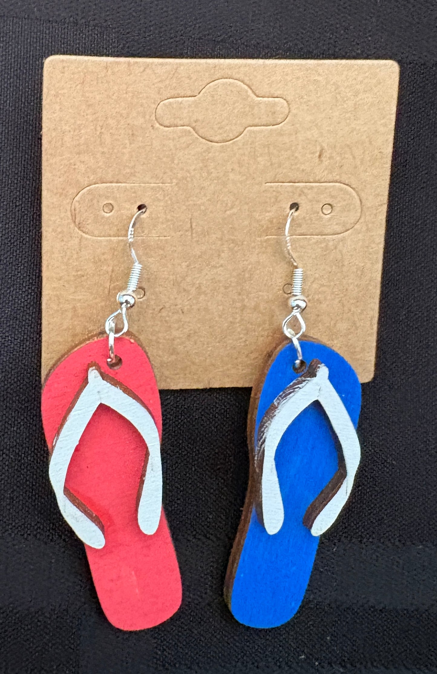 Patriotic Flip Flop Dangle Earrings