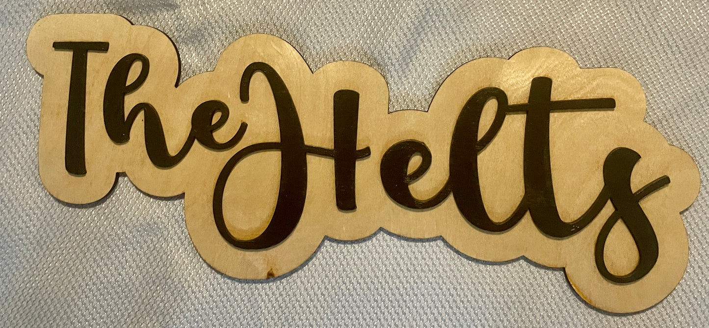 Layered Family Last Name Sign