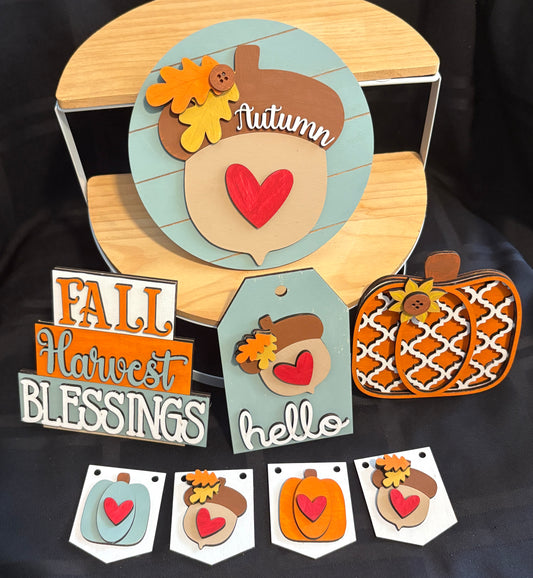 Fall Acorn Tier Tray Set