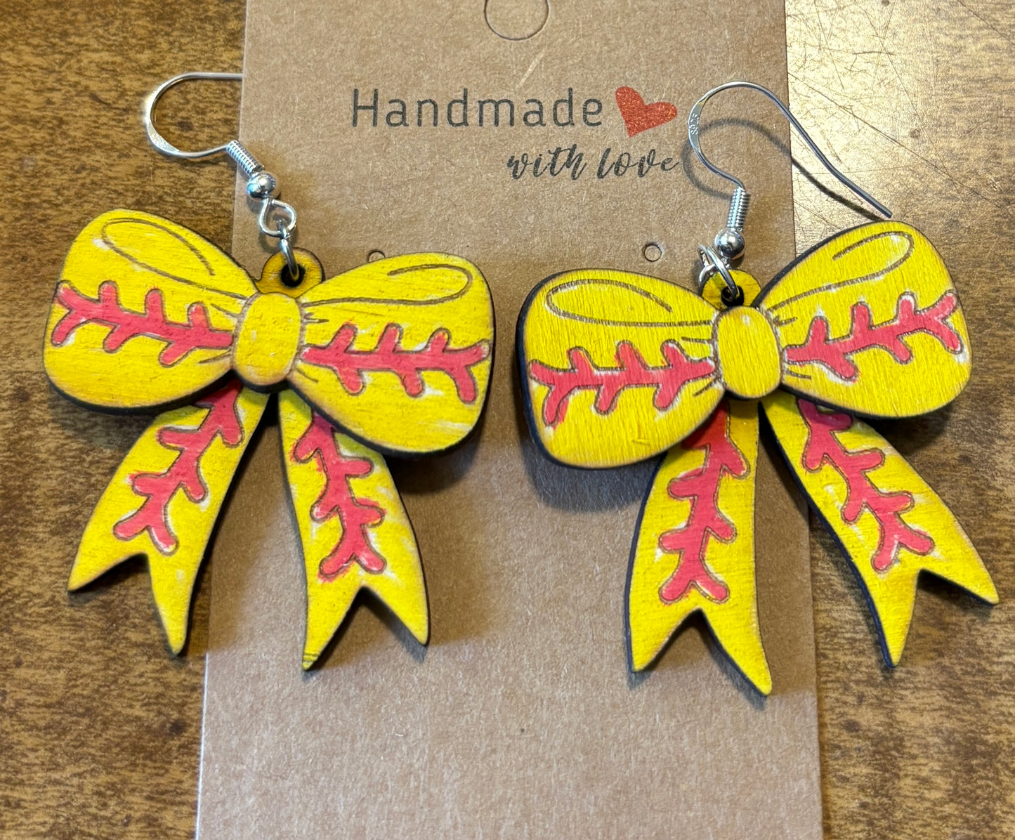 Sports Bow Dangle Earrings