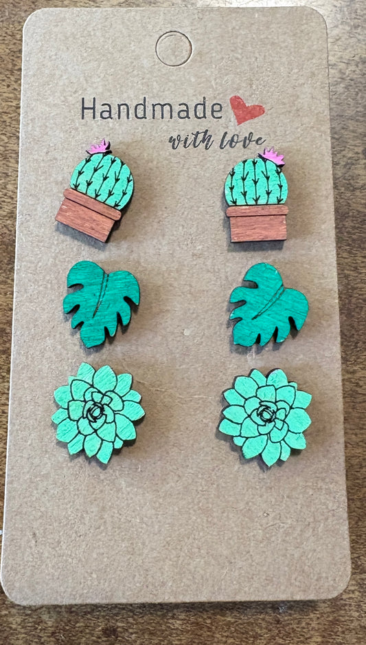 Plant Stud Earring Set
