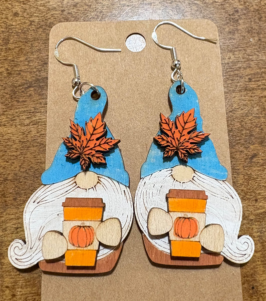 Pumpkin Spice Gnome Dangle Earrings