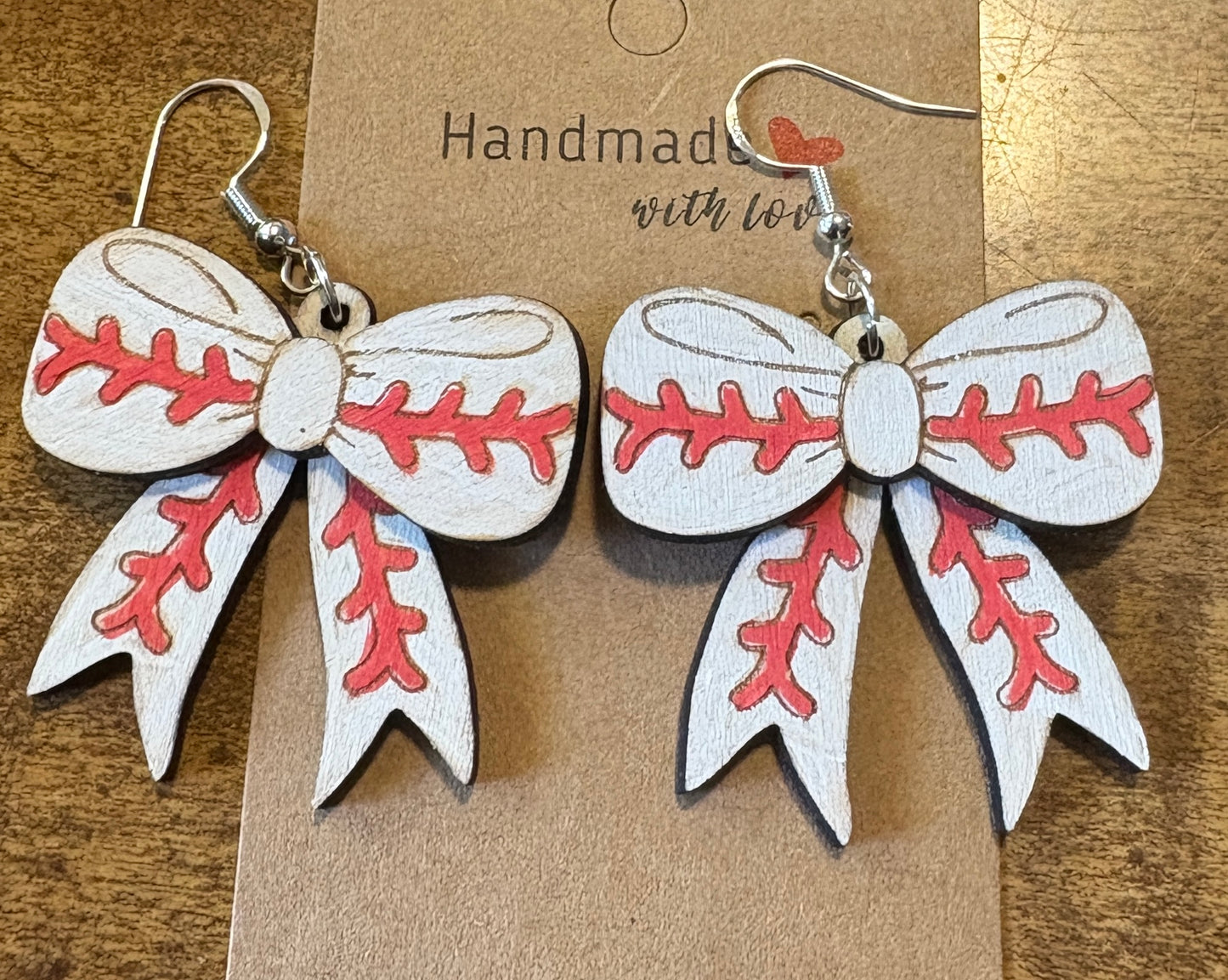 Sports Bow Dangle Earrings