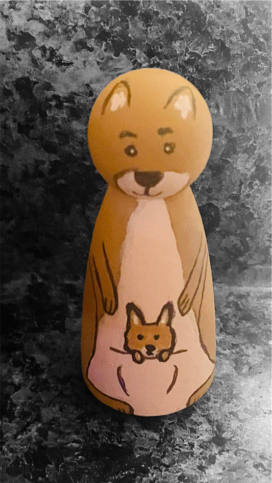 3.5” Kangaroo Peg Doll