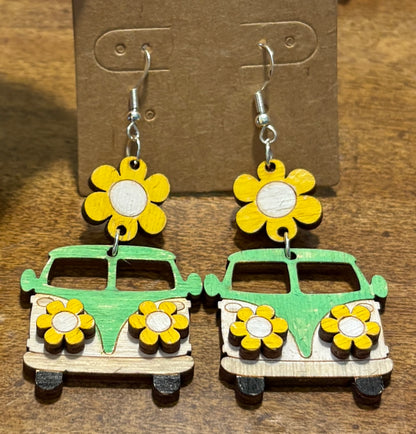 Groovy Retro Van Dangle Earrings