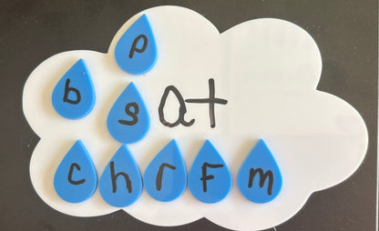 Dry Erasable Cloud and Raindrops